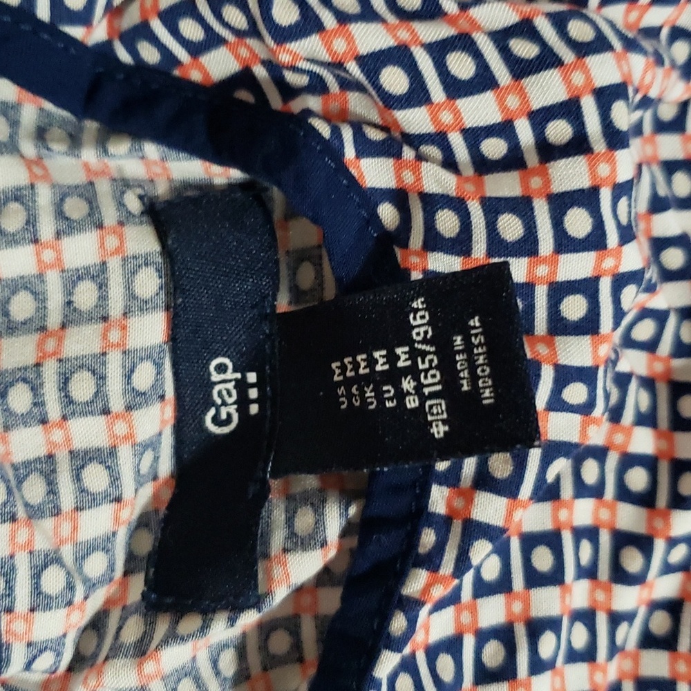 (M) GAP Loose Fit Nautical Coord Set Geometric Back Keyhole Cutout Vacation - Picture 3 of 9